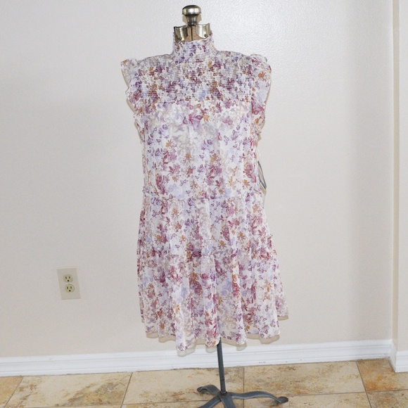 TRIXXI Junior smocked mock neck shift dress - Picture 3 of 7